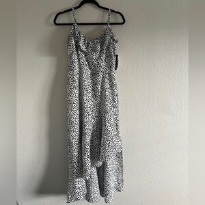 NWT BCX Frilly Black & White Polka Dot Maxi Dress Small